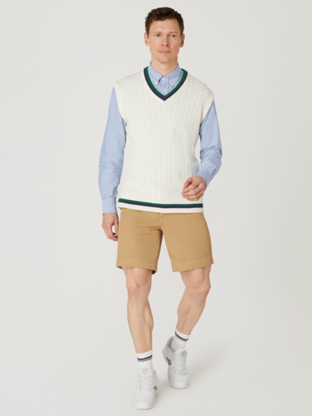 WIMBLEDON Core Sleeveless Cable Knit - White